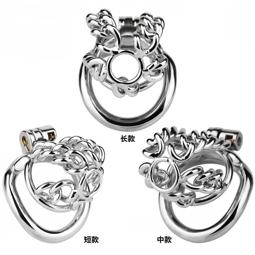 Steel Chain - جديد: قفص العفة المعدني الفولاذي بسلسلة،